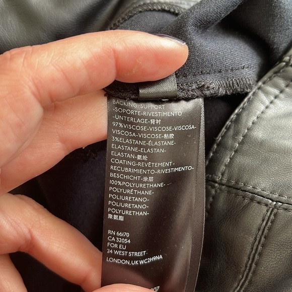 We The Free Faux Leather Crvy Lace Up Black Stretch Skinny Pants Size 28 - Picture 7 of 7